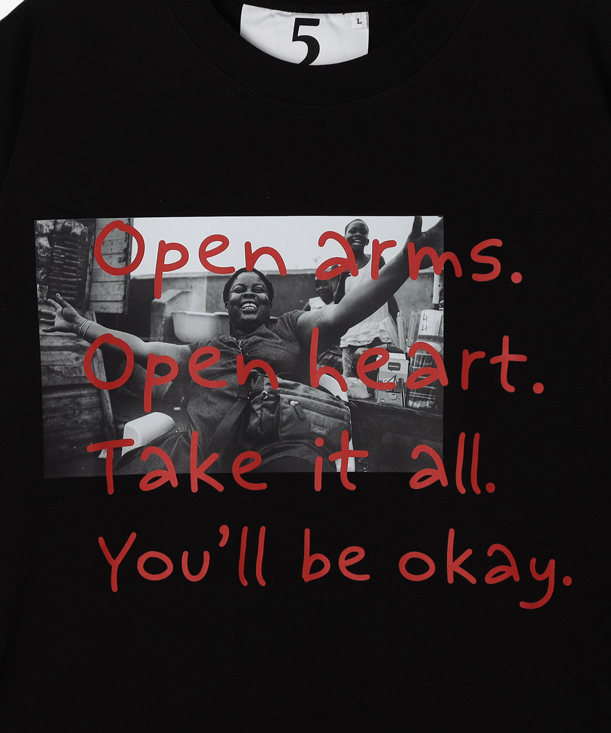 Lunch T-shirts OPEN ARMS BLACK