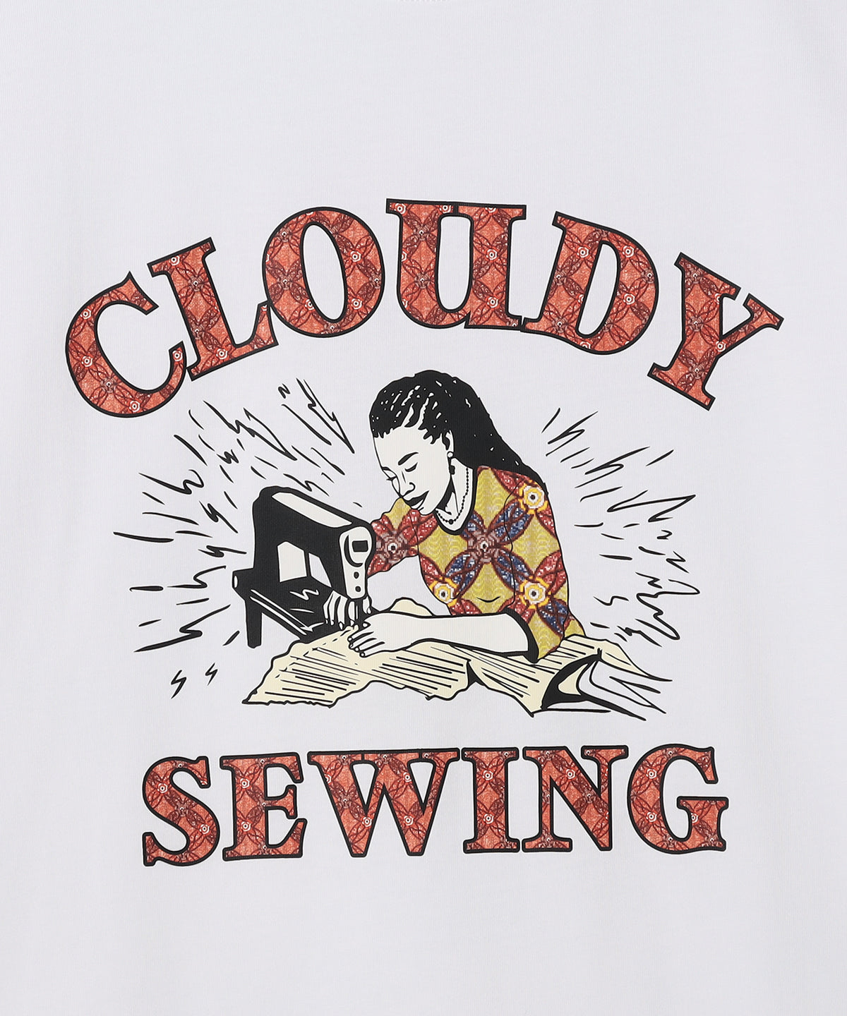 Lunch T-shirts CLOUDY SEWING WHITE