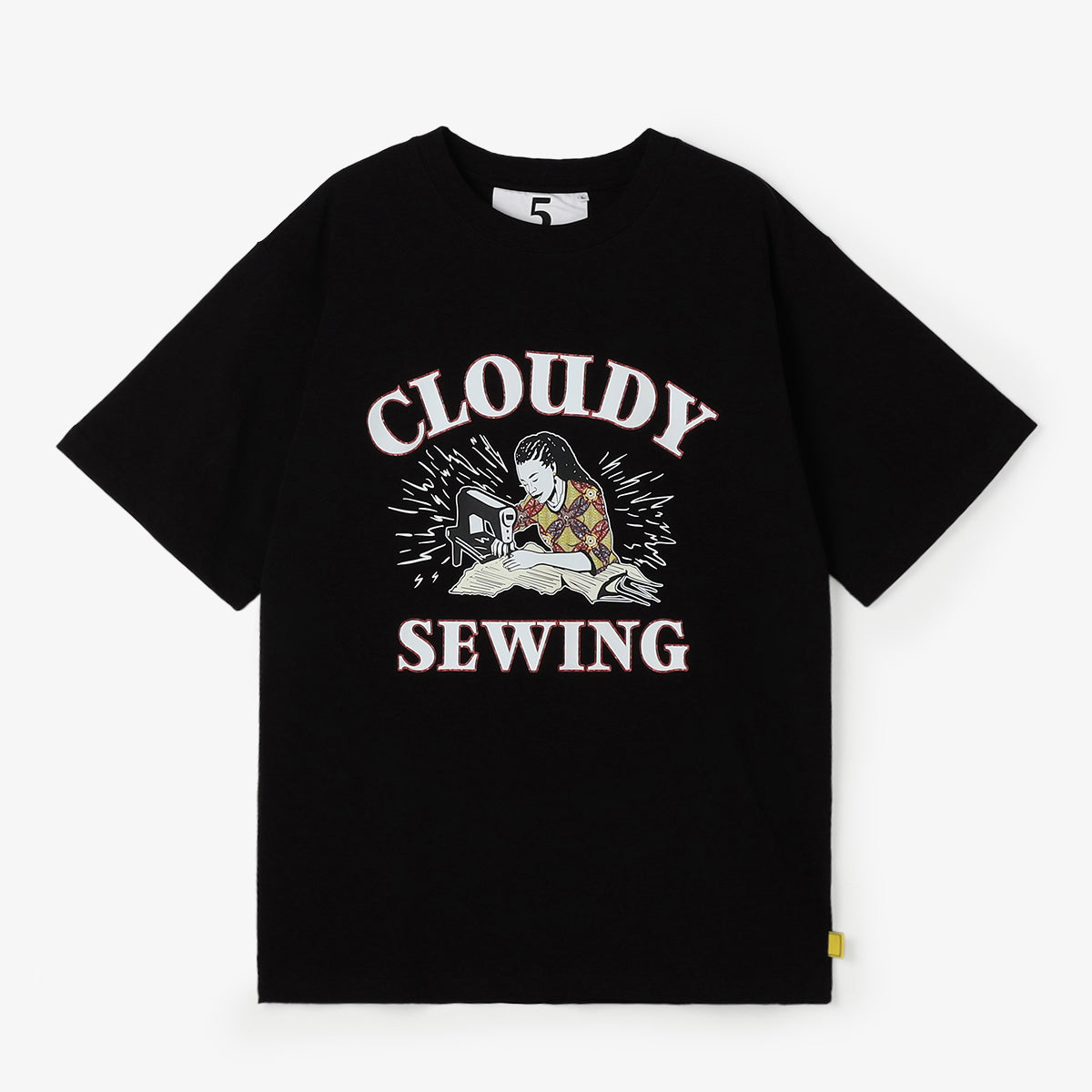 Lunch T-shirts CLOUDY SEWING BLACK