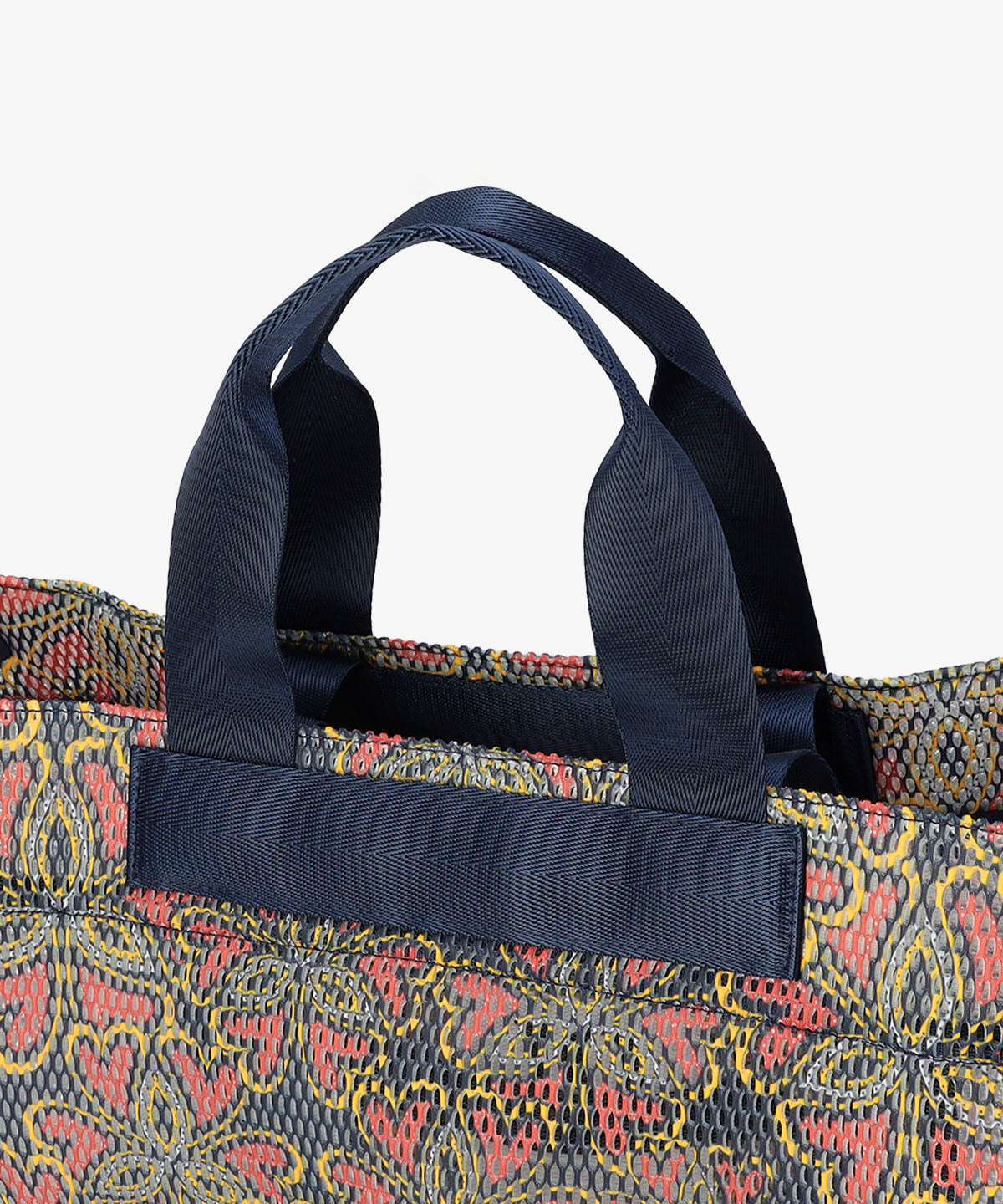 Mesh Tote Bag「心の花」 NAVY