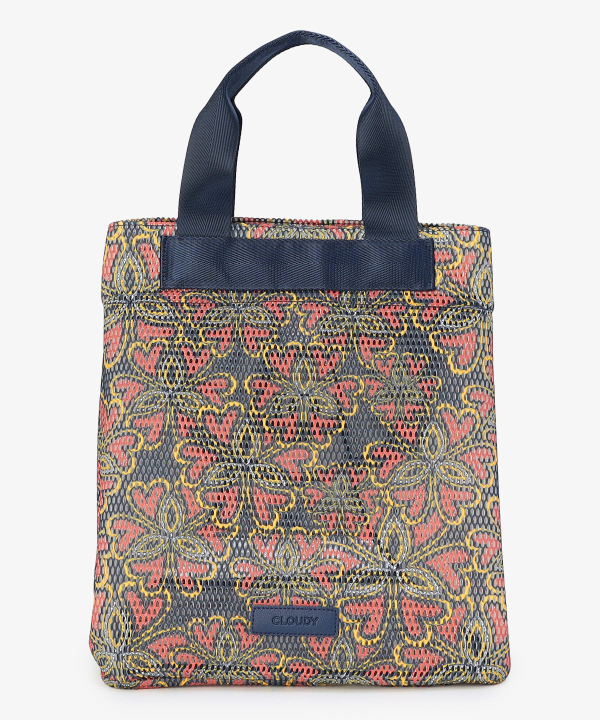Mesh Tote Bag「心の花」 NAVY