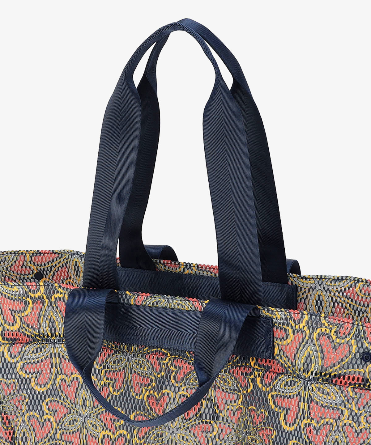 Mesh Tote Bag「心の花」 NAVY