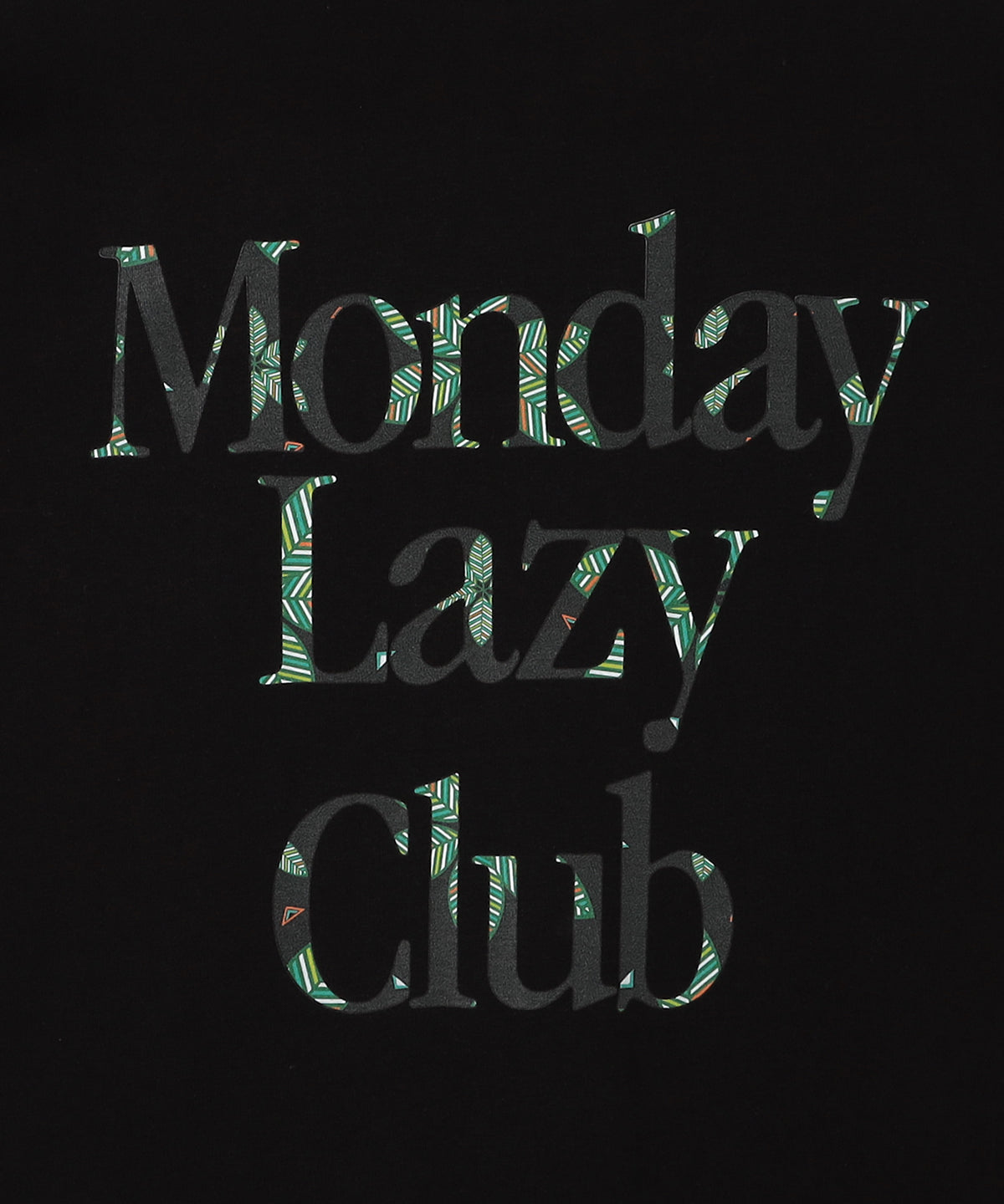 Lunch T-shirts MONDAY LAZY CLUB BLACK