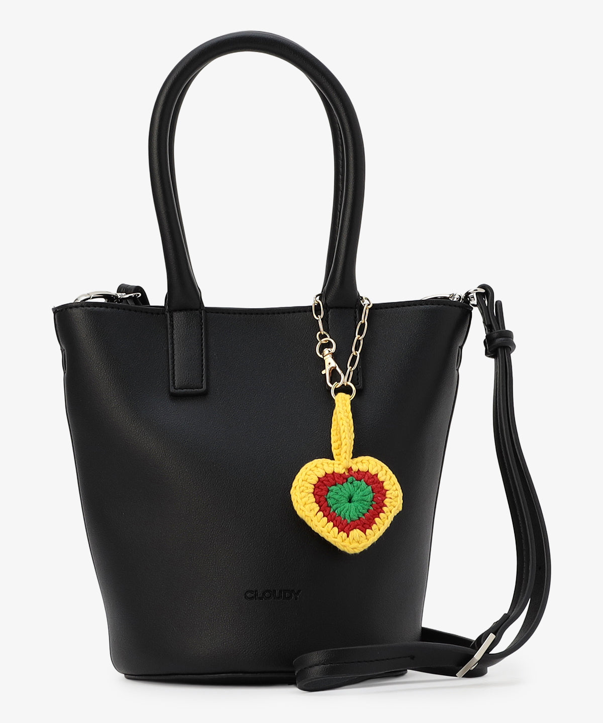 Bloom Leather ミニトート 〜With Algeria Charm〜 BLACK
