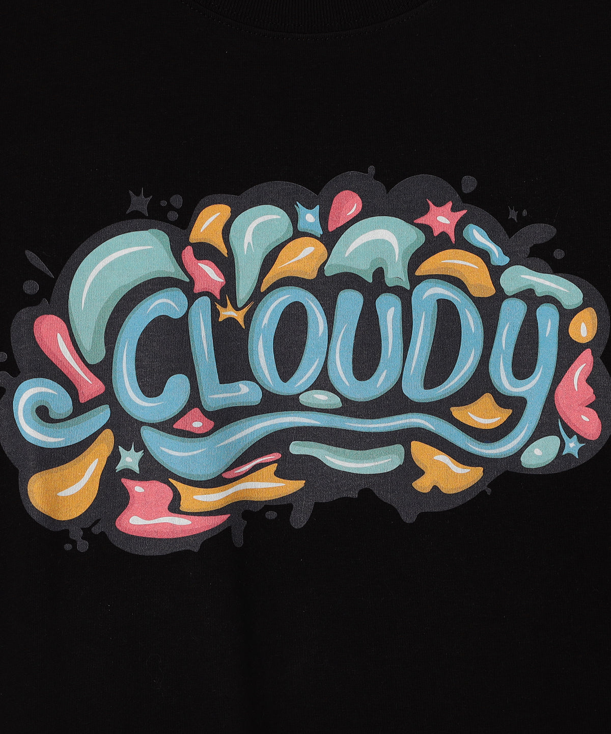 Lunch T-shirts CLOUDY GRAFFITI BLACK