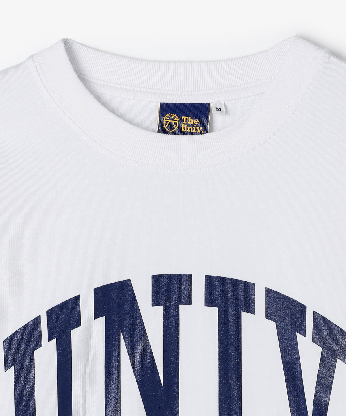 The University. カレッジロゴ ロンT WHITE