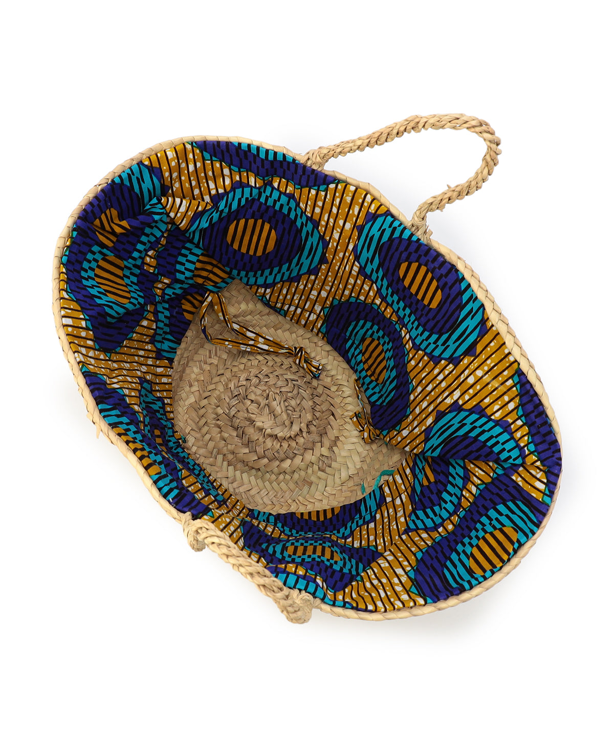 刺繍 Doum Basket BLUE