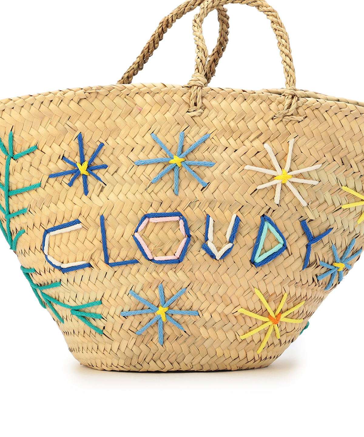 刺繍 Doum Basket BLUE