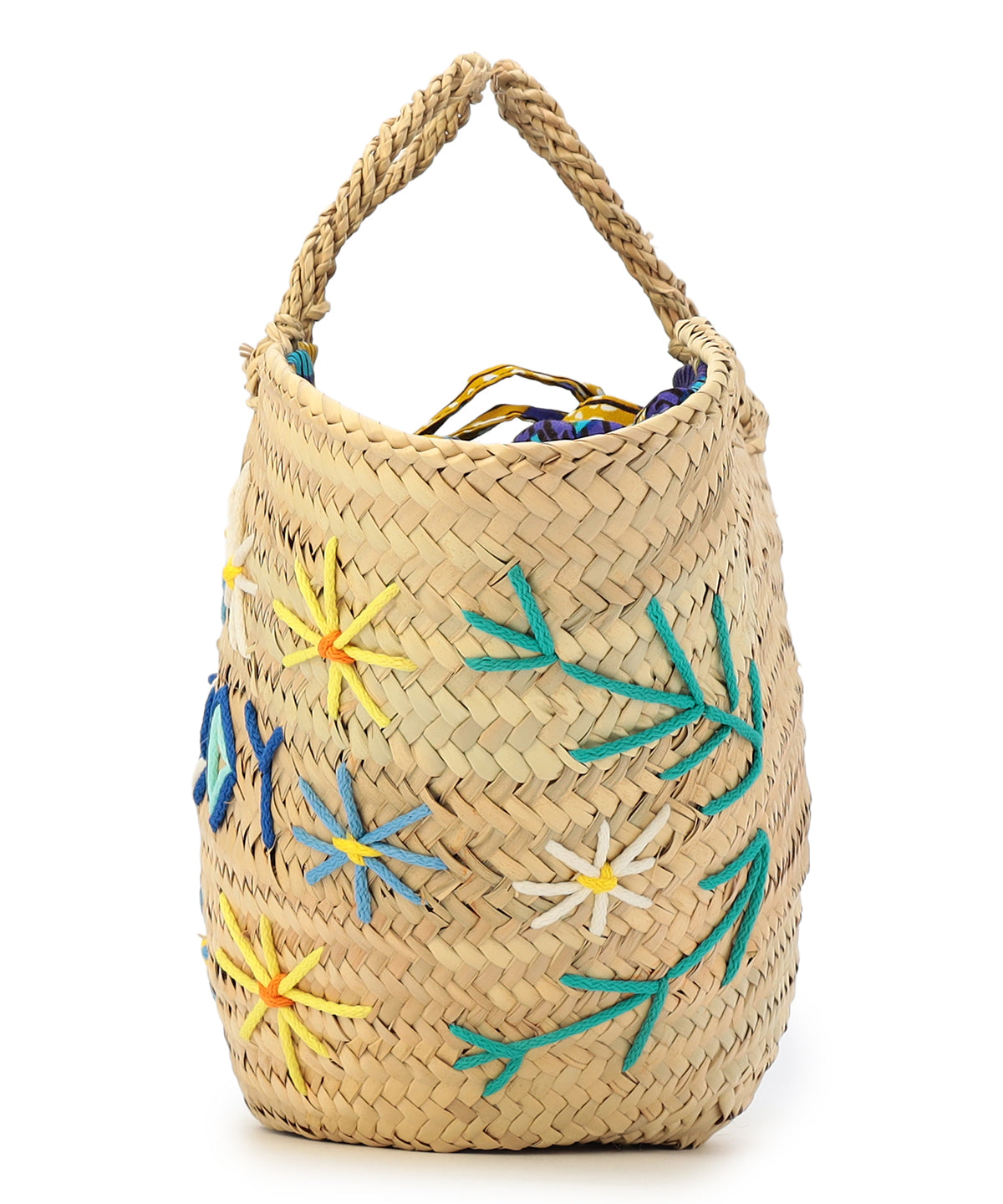 刺繍 Doum Basket BLUE