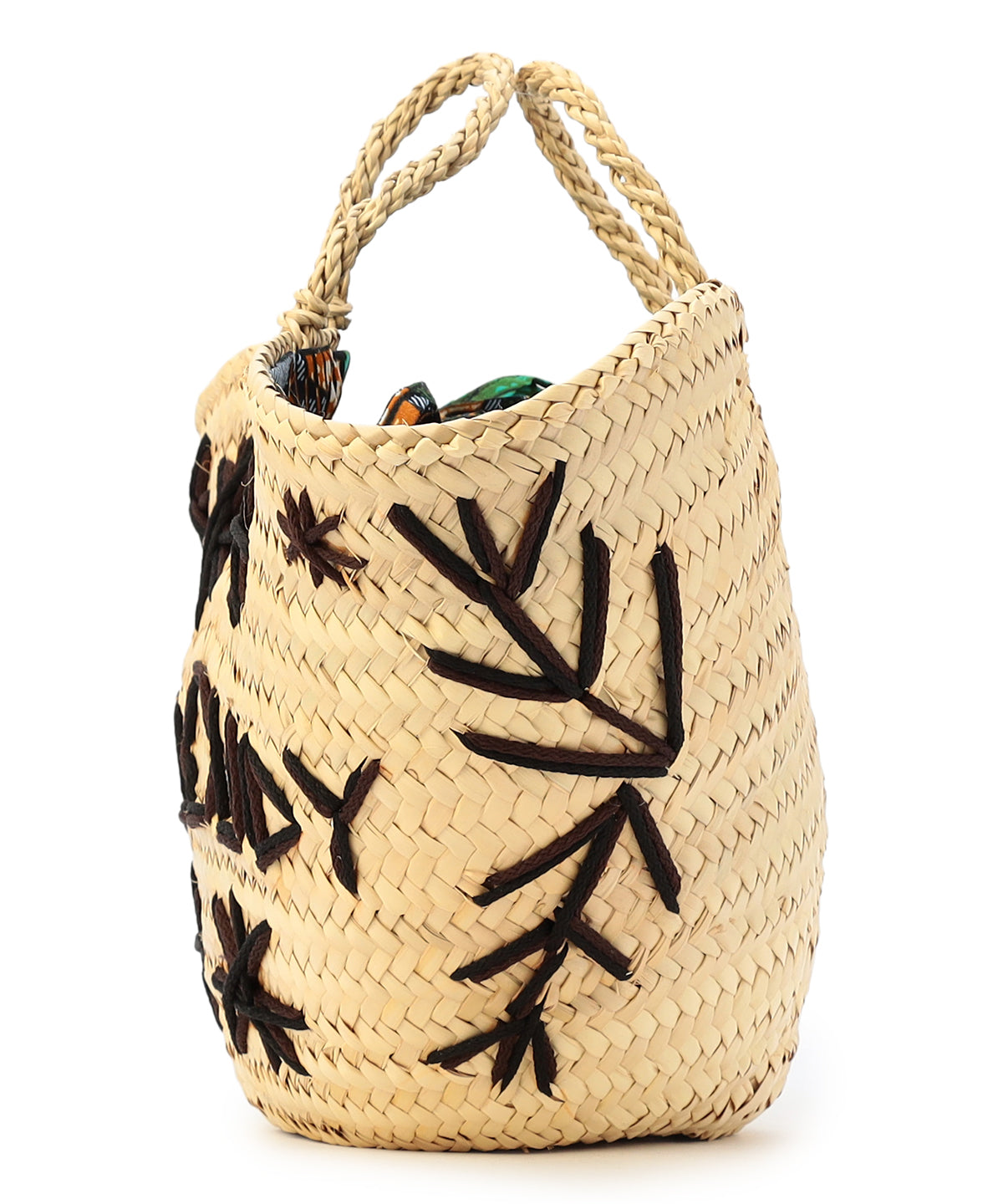 刺繍 Doum Basket BLACK
