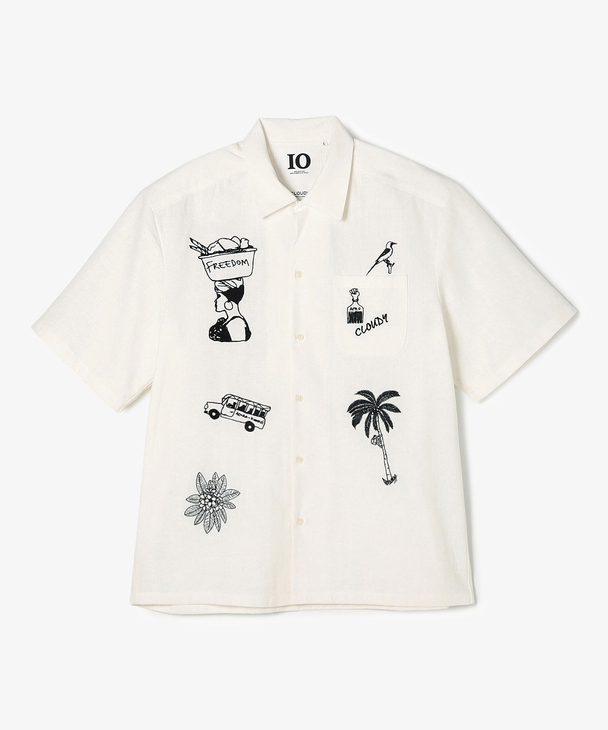 刺繍半袖シャツ OFF WHITE