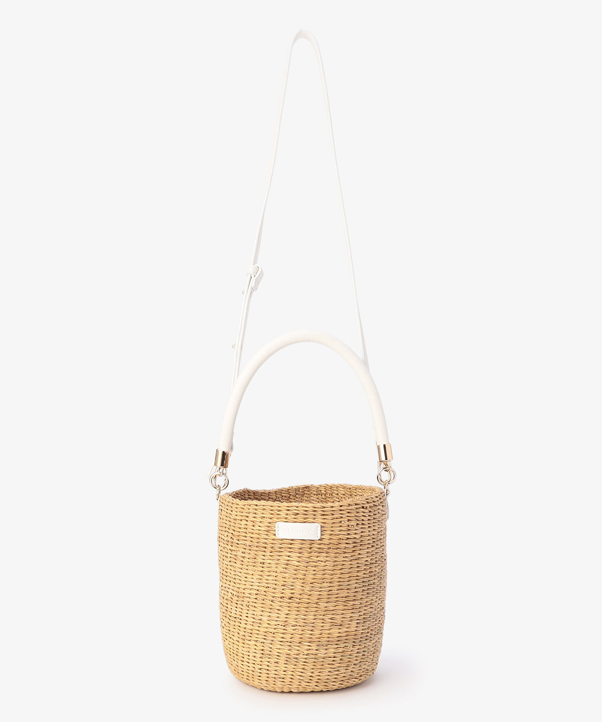 2way Hundle Tube Basket WHITE/NATURAL