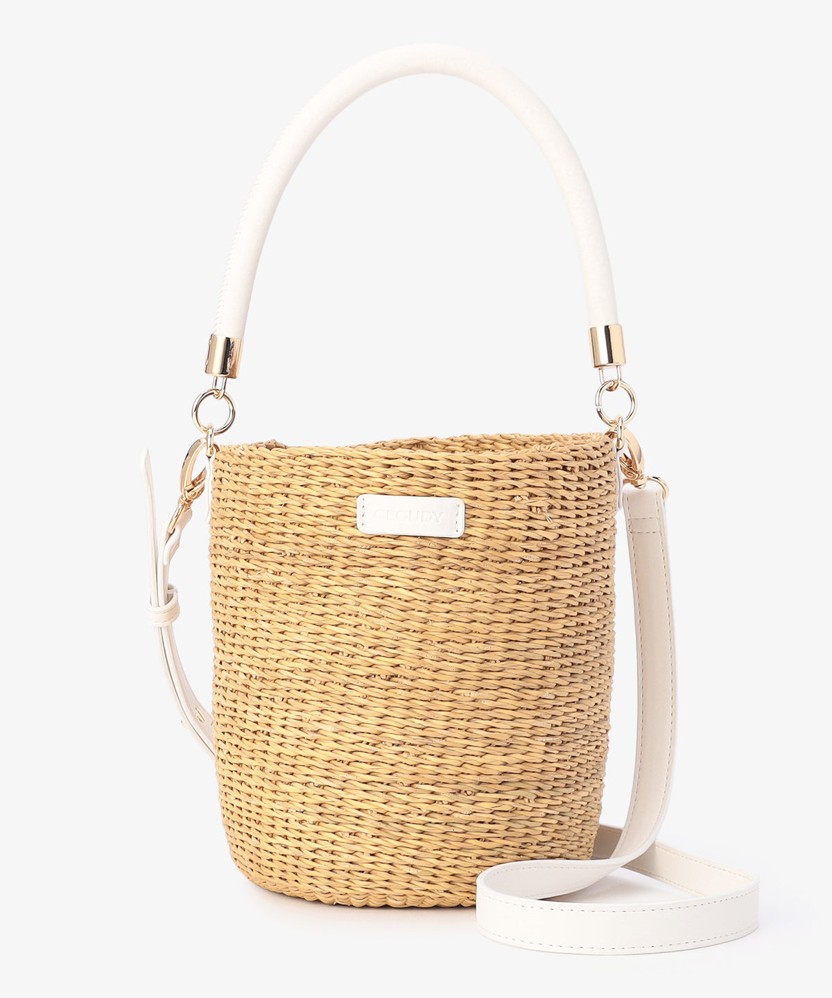 2way Hundle Tube Basket WHITE/NATURAL