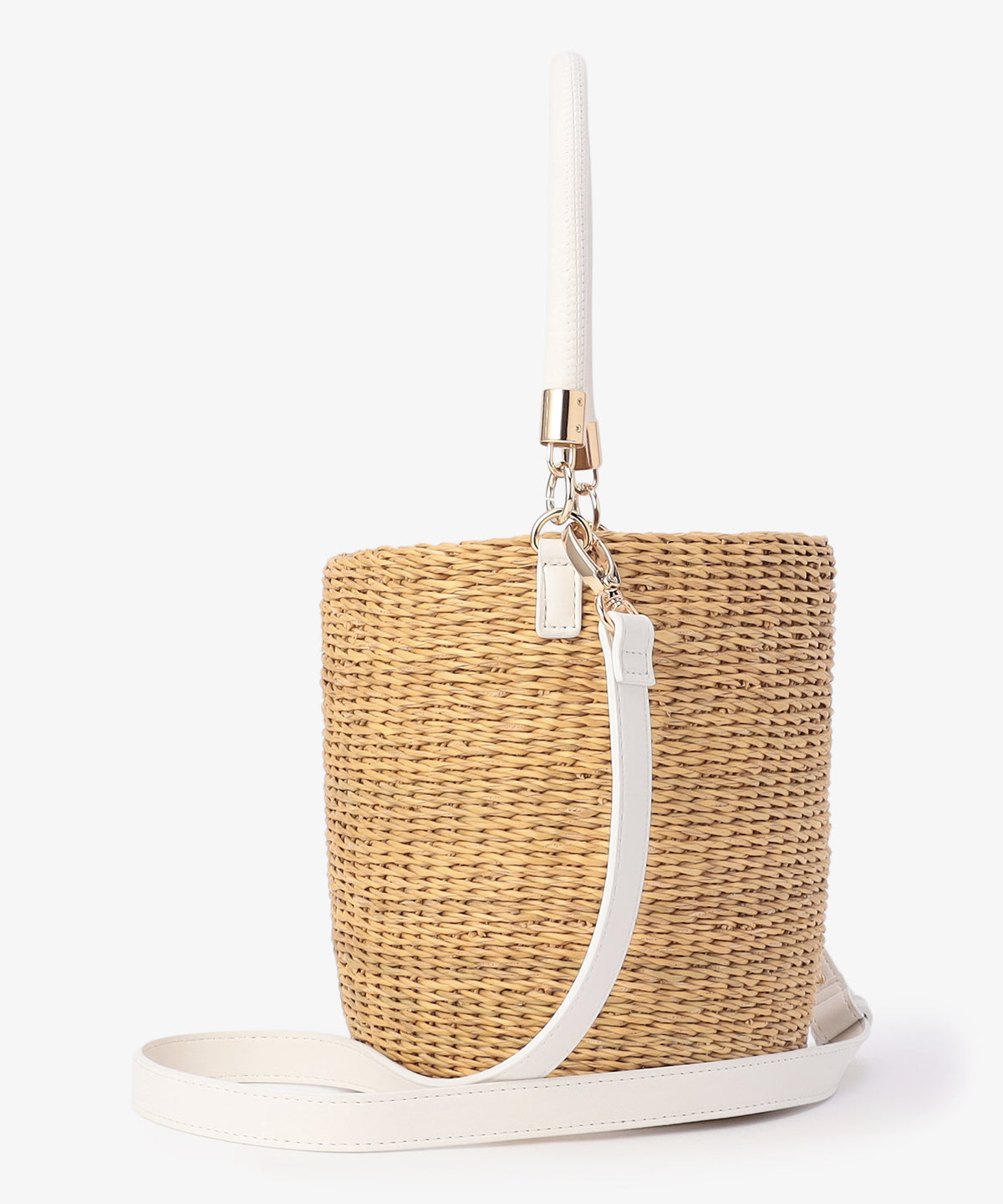 2way Hundle Tube Basket WHITE/NATURAL