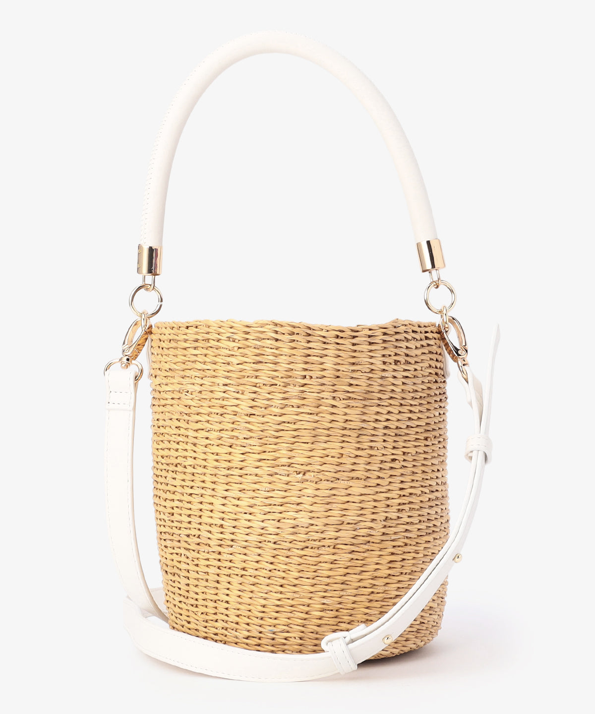 2way Hundle Tube Basket WHITE/NATURAL