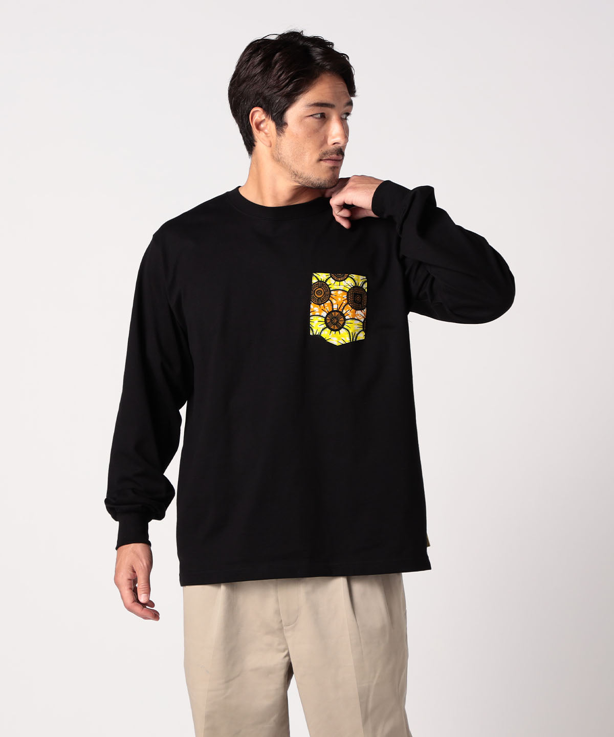 Long Sleeve Pocket T-SHIRTS 006 BLACK