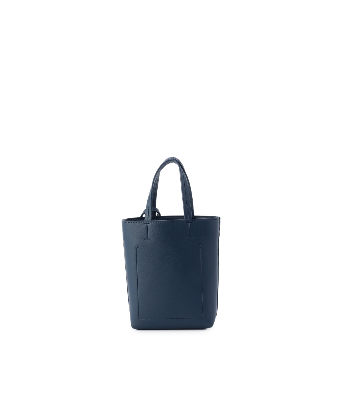 Fake Leather Printed Tote Bag (Small) NAVY