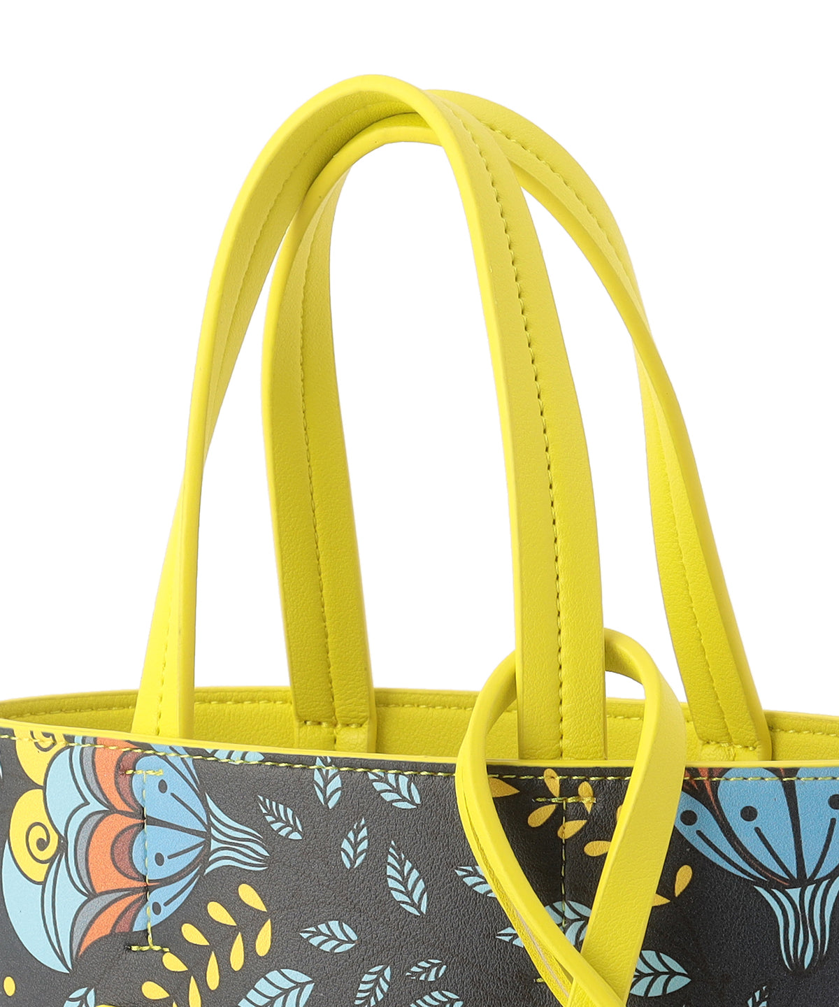 Fake Leather Printed Tote Bag (Small) YELLOW | バッグ | CLOUDY公式