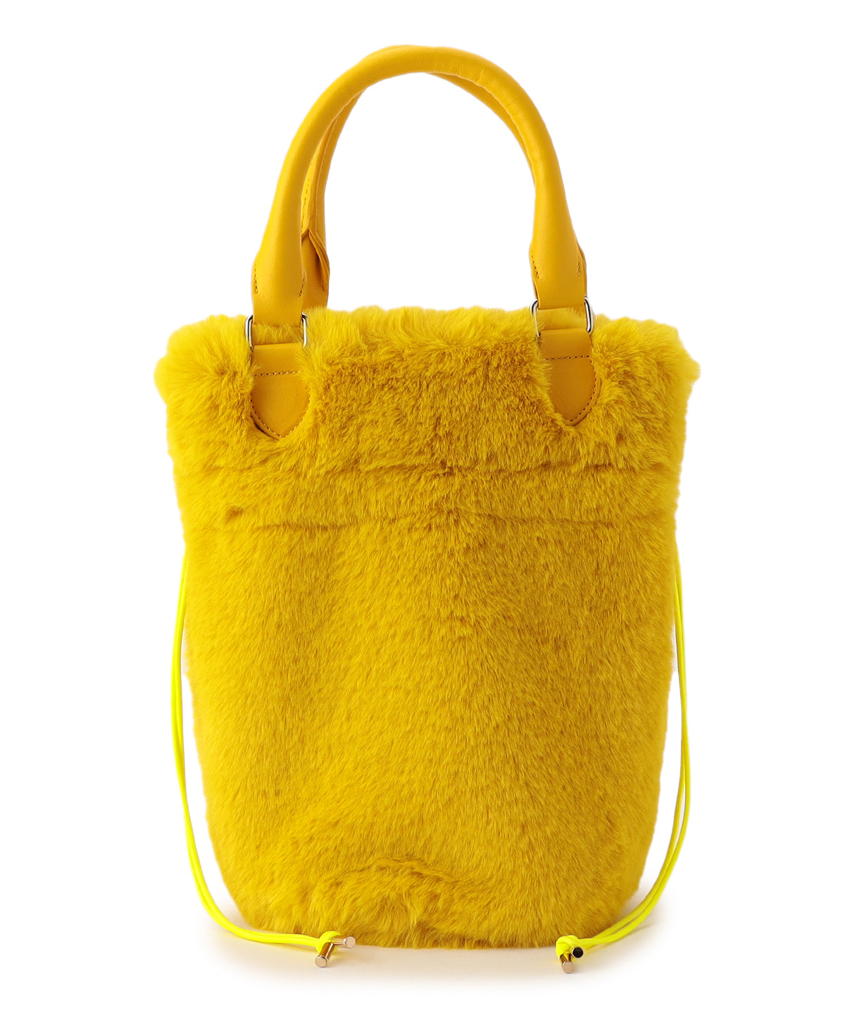 【予約：11月中旬〜下旬発送予定】Eco Fur Drawstring Shoulder Bag YELLOW