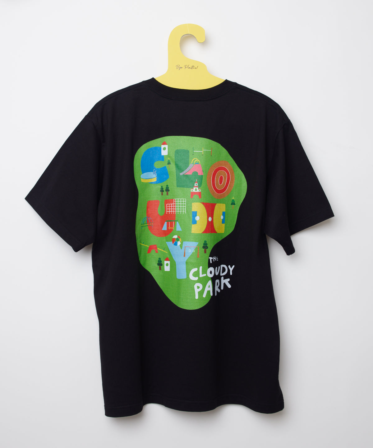 Park T-shirts CLOUDY PARK Back Print（GREEN）BLACK