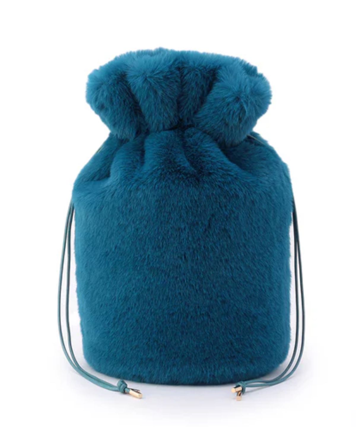 Eco Fur Drawstring Bag(Medium)E.BLUE