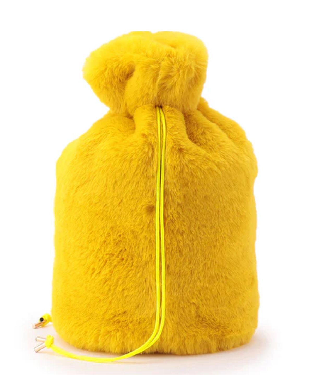 Eco Fur Drawstring Bag(Medium)YELLOW