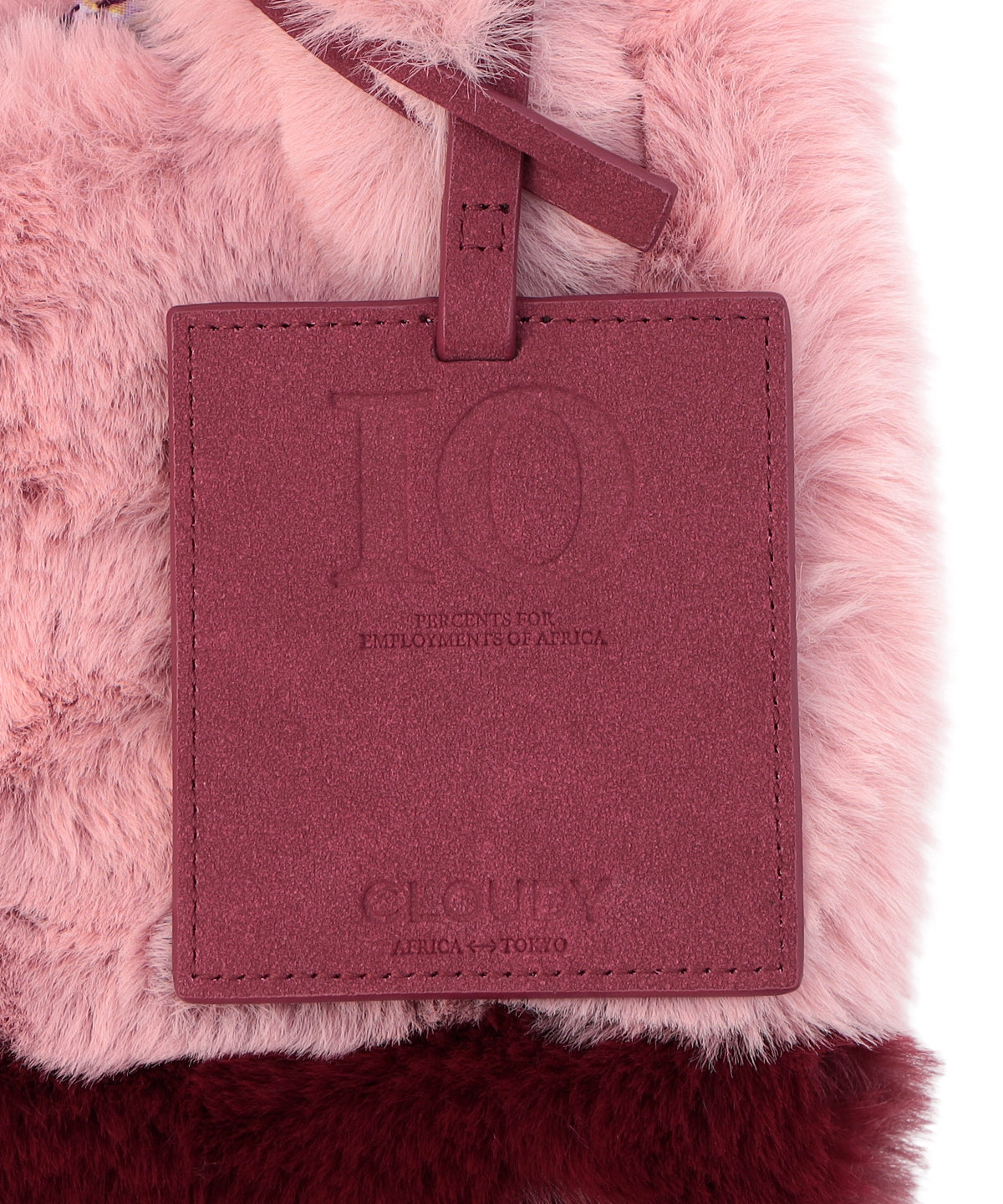 Eco Fur Convenience Bag (Small) PINK×BURGUNDY