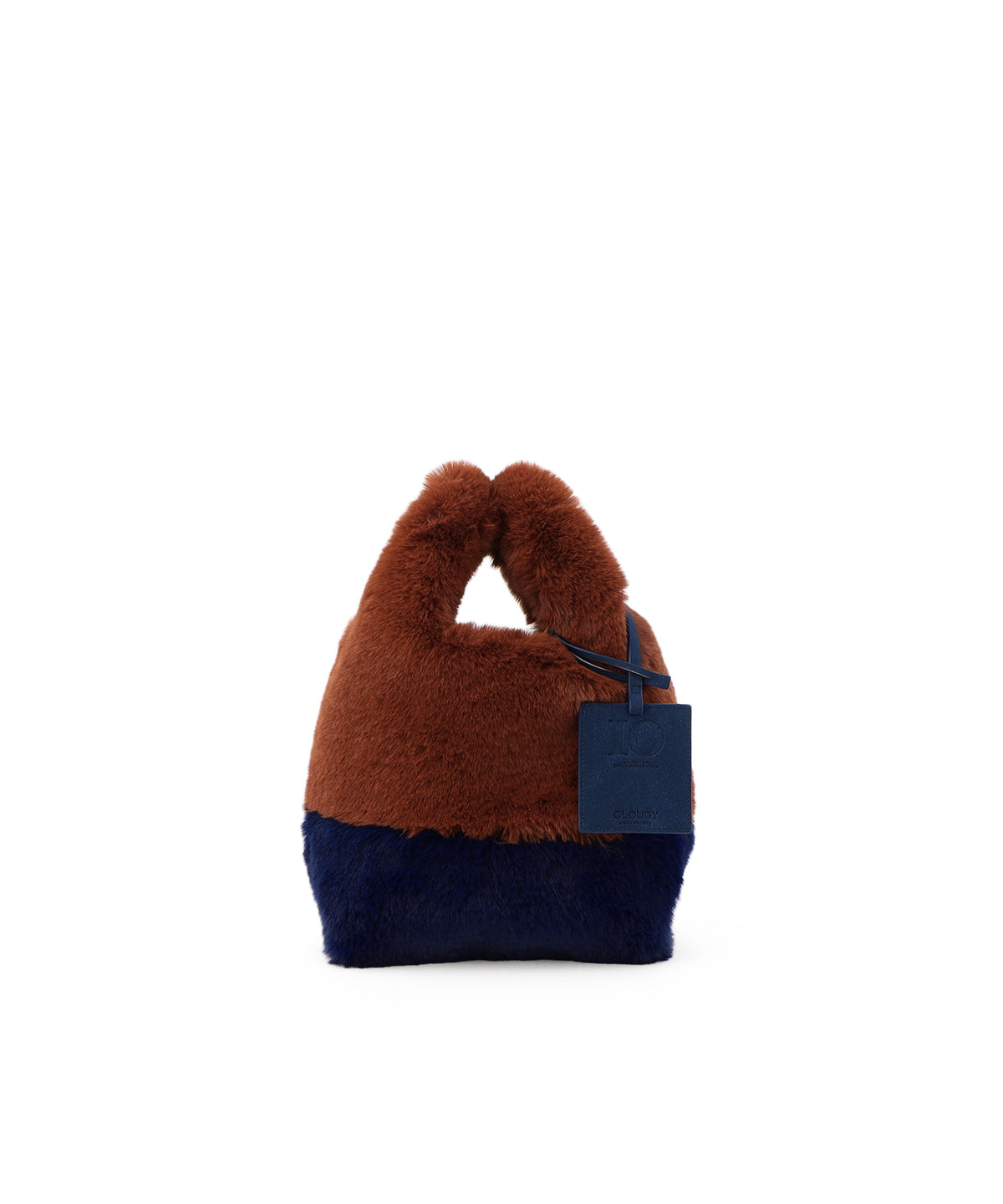 Eco Fur Convenience Bag (Small) BROWN×NAVY