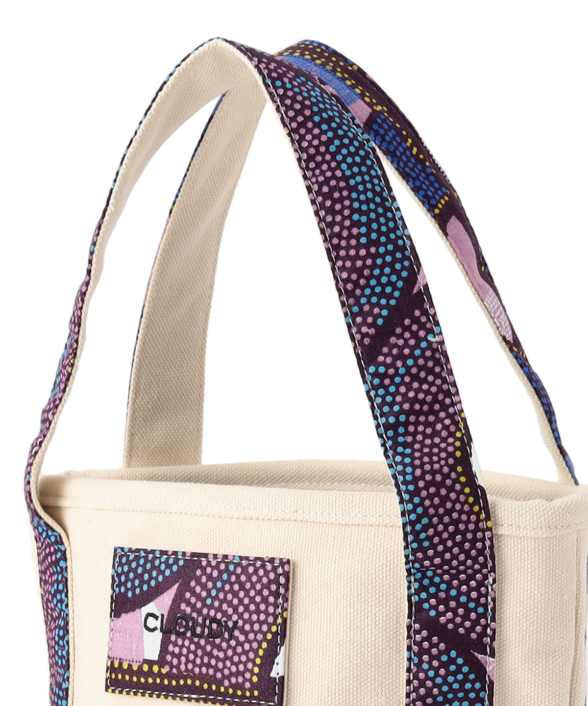 Textile Handle Canvas Tote PURPLE