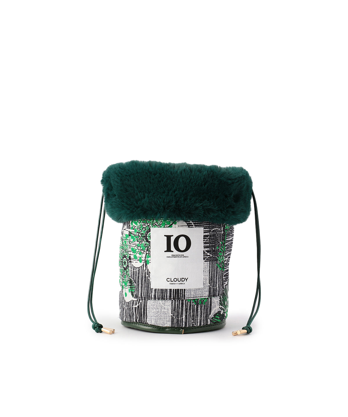 Eco Fur Drawstring Bag (Small) GREEN