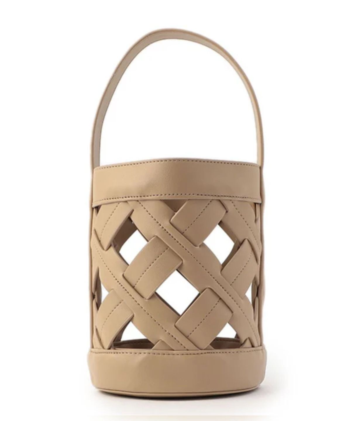 Cross Mesh Tube Bag BEIGE