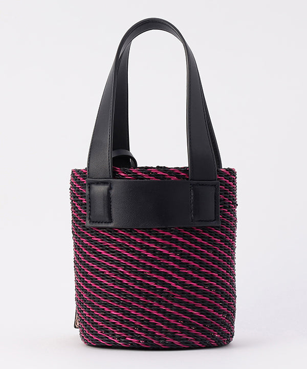 Tube Colored Basket × Fake Leather NAVY