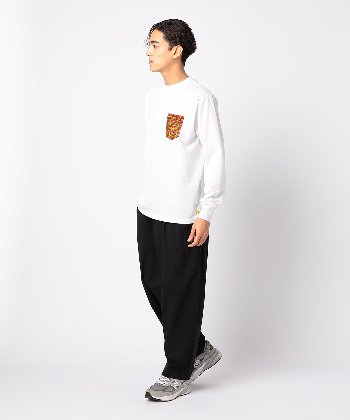 Long Sleeve Pocket T-SHIRTS 102 WHITE