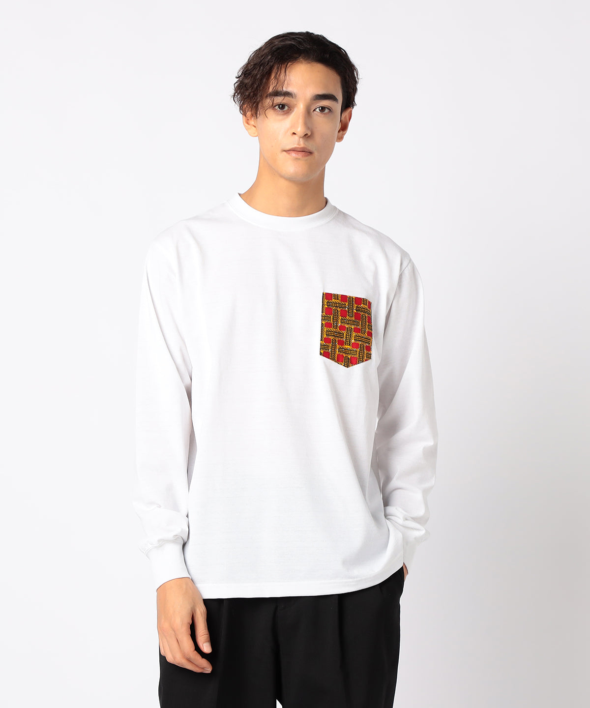 Long Sleeve Pocket T-SHIRTS 102 WHITE