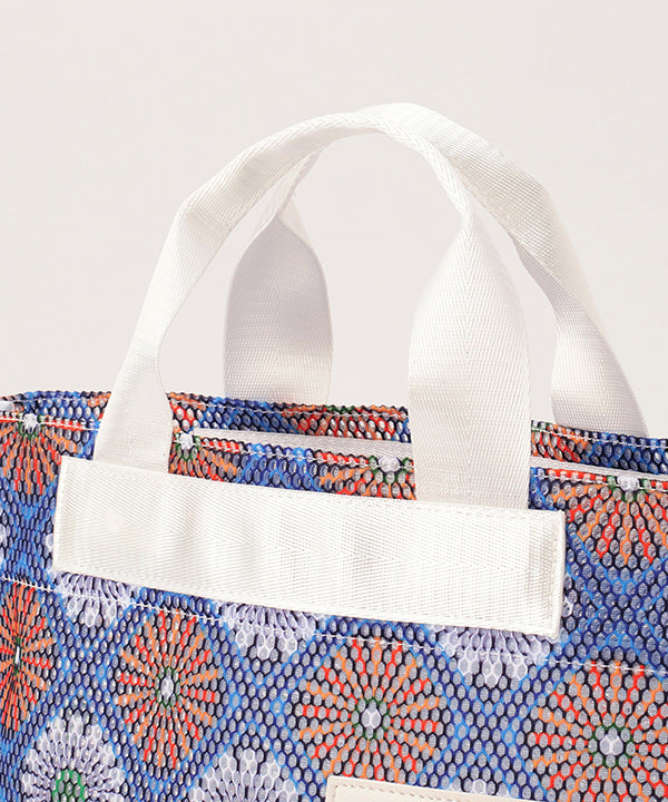 African Textile Mesh Tote Bag (Extra Small) WHITE