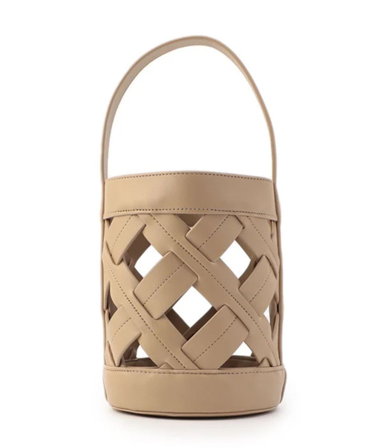 Cross Mesh Tube Bag BEIGE