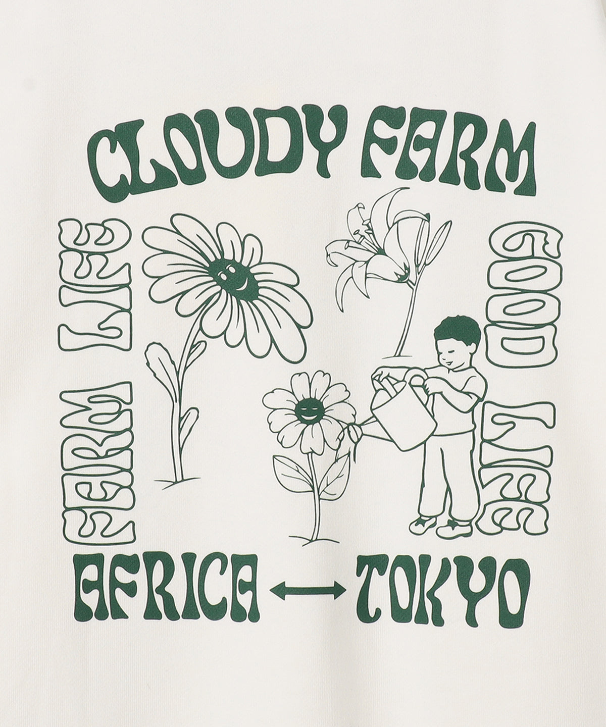 スウェットパーカー CLOUDY FARM ホワイト