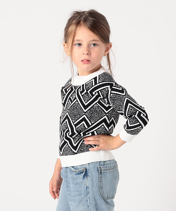 Kids Recycled Knit Sweater BLACK