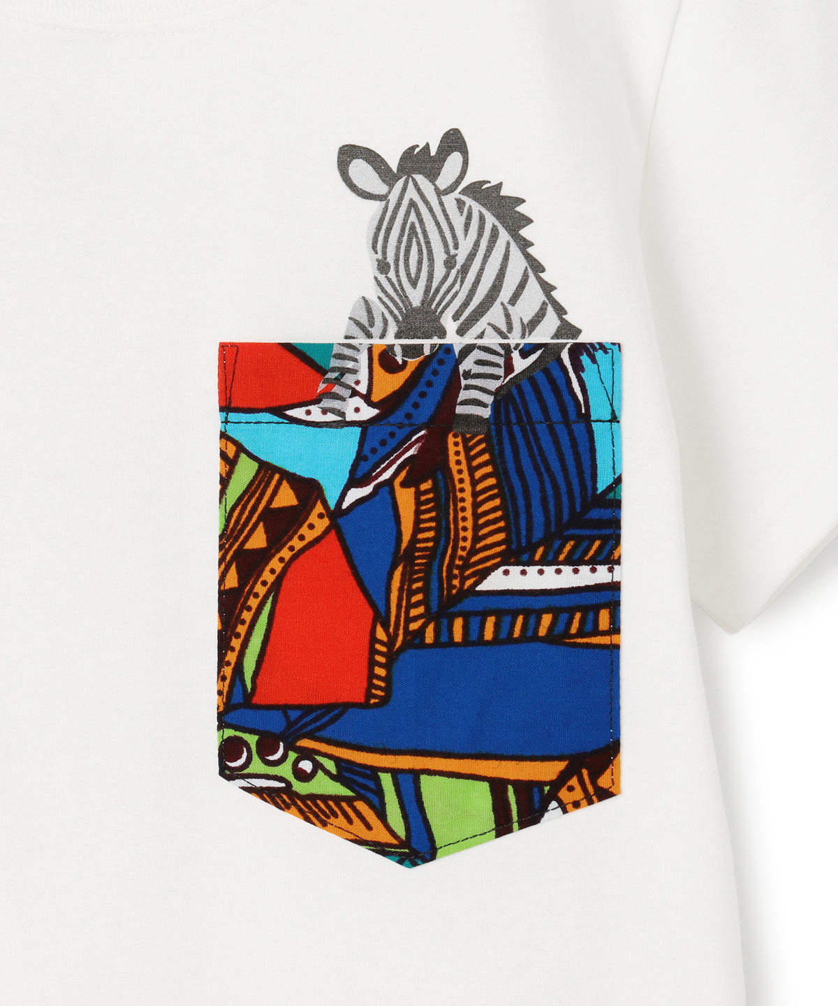 Kids Printed Pocket T-SHIRTS Zebra 388 WHITE