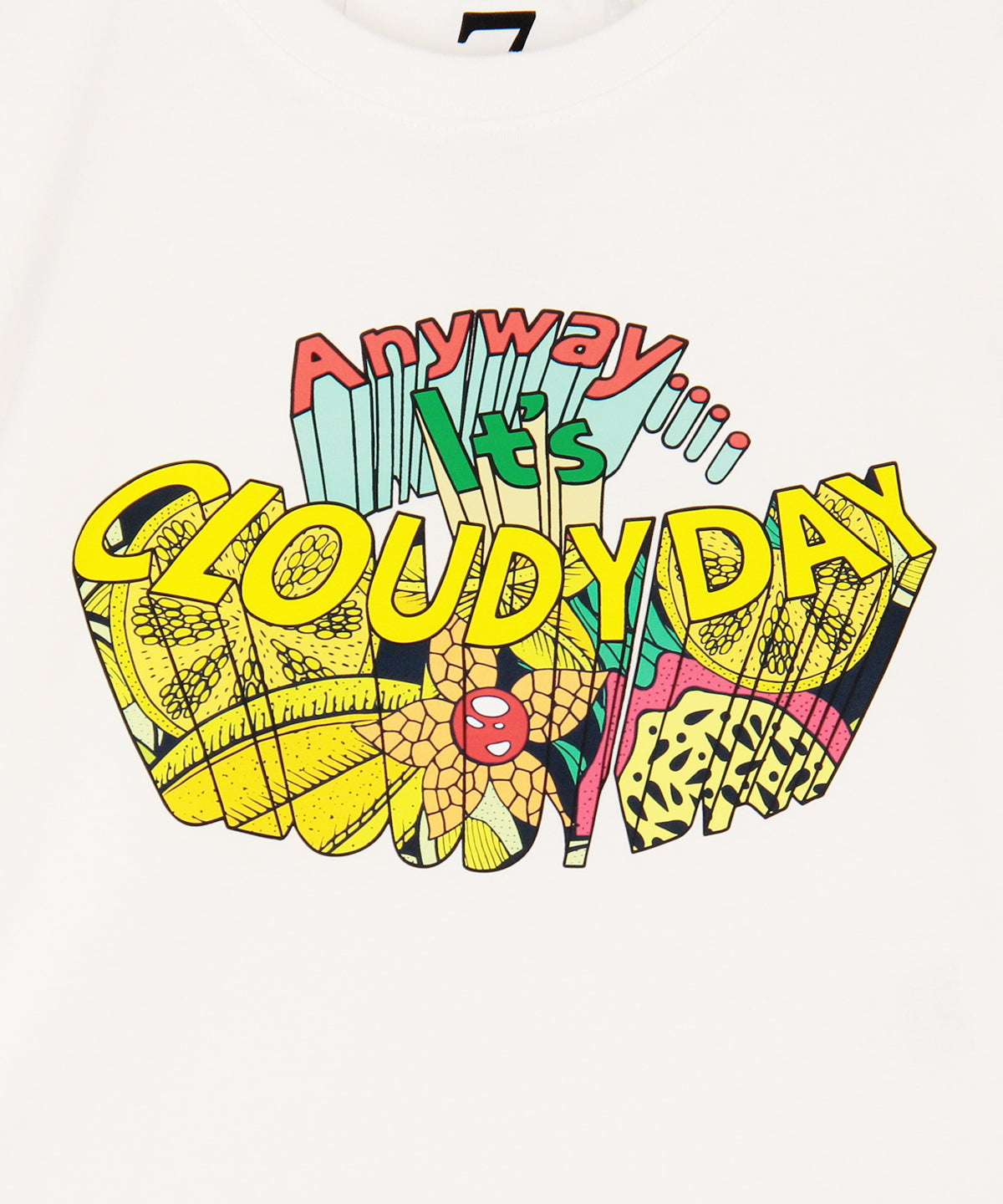 Kids Lunch T-shirt It's CLOUDY DAY  WHITE