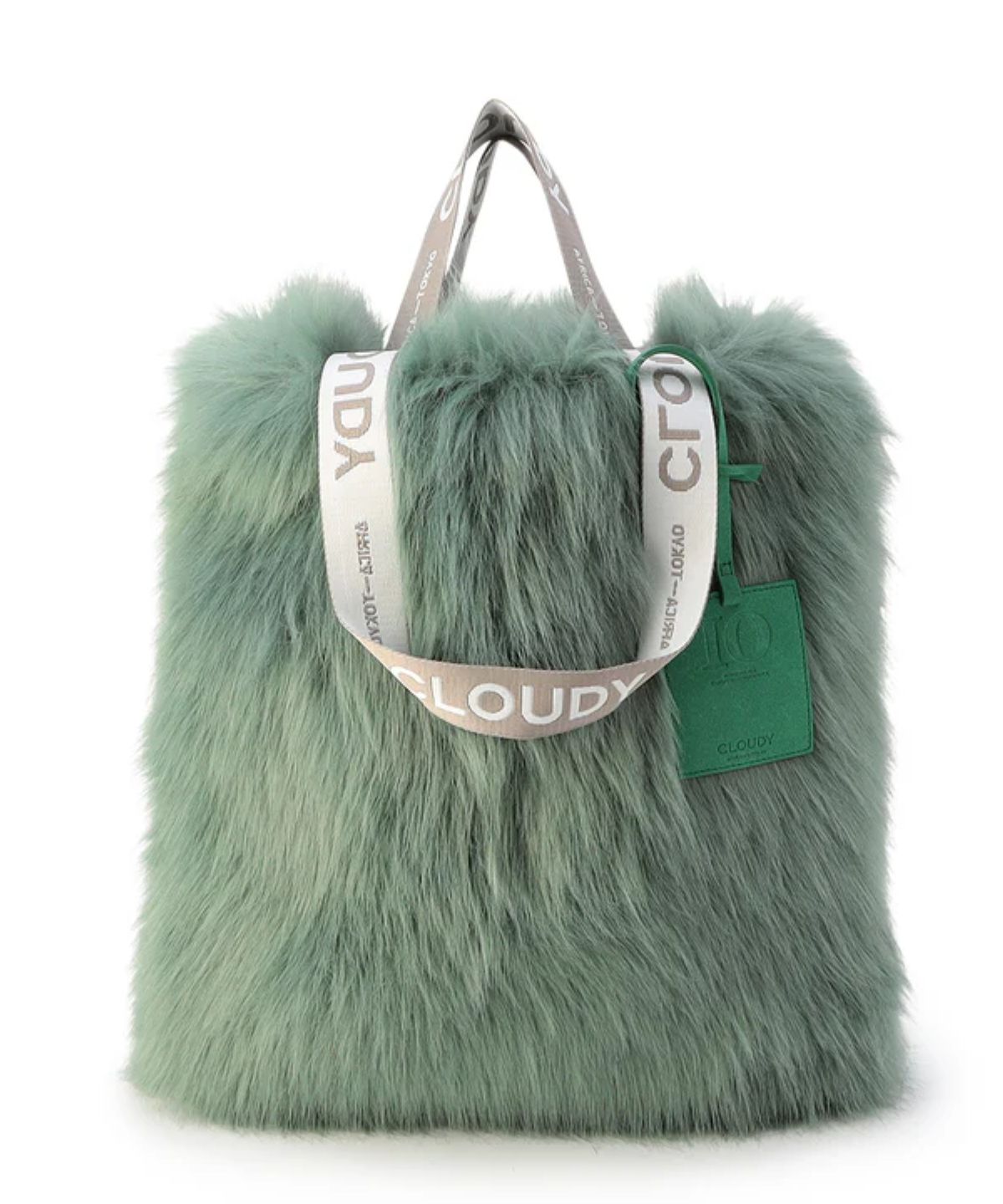 Logo handle Eco fur Tote Bag (Large) E.GREEN