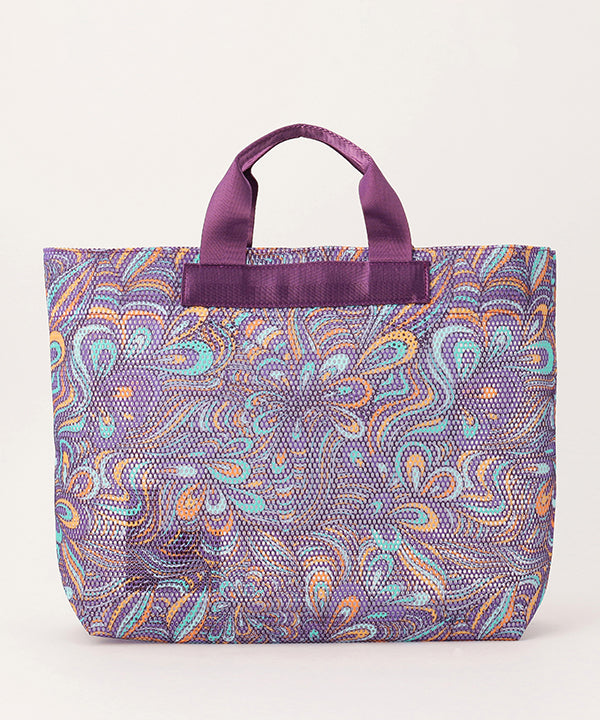 African Textile Mesh Tote Bag (Medium) PURPLE