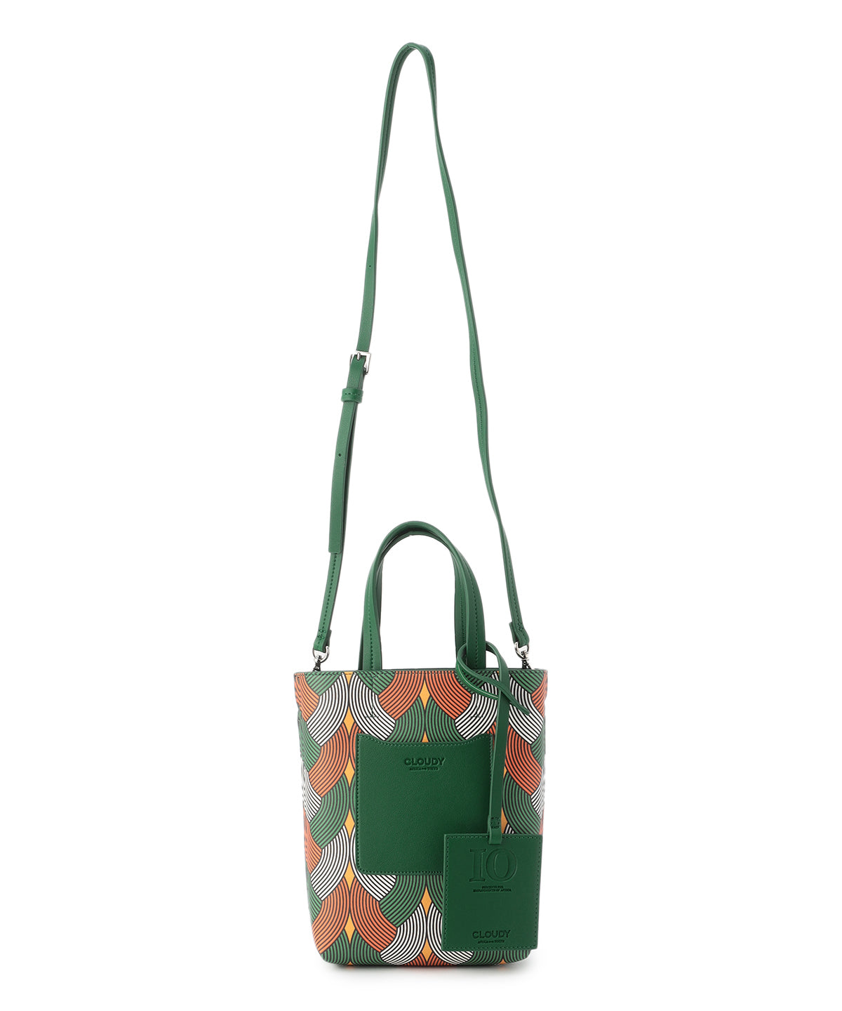 Fake Leather Printed Tote Bag (Small) GREEN