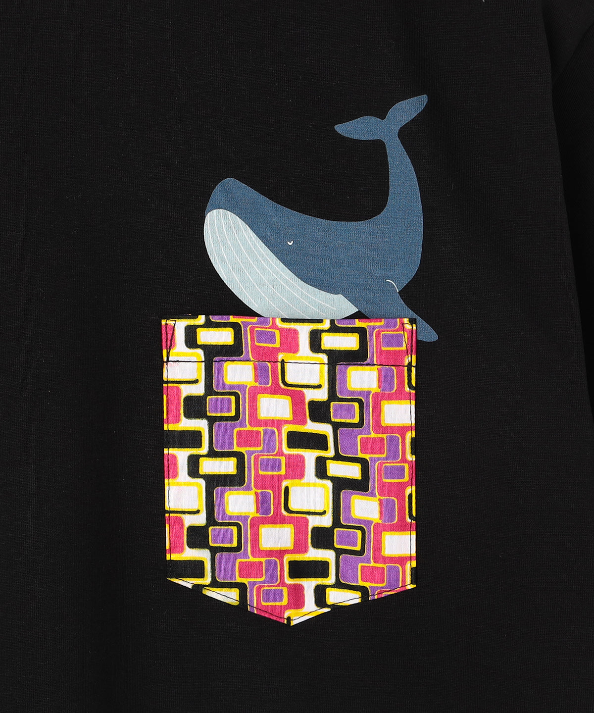 ポケットＴシャツ Whale BLACK