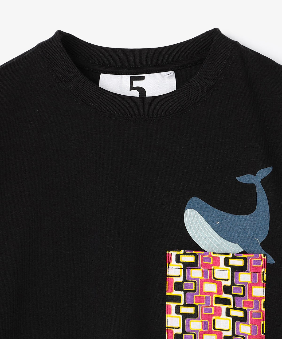 ポケットＴシャツ Whale BLACK