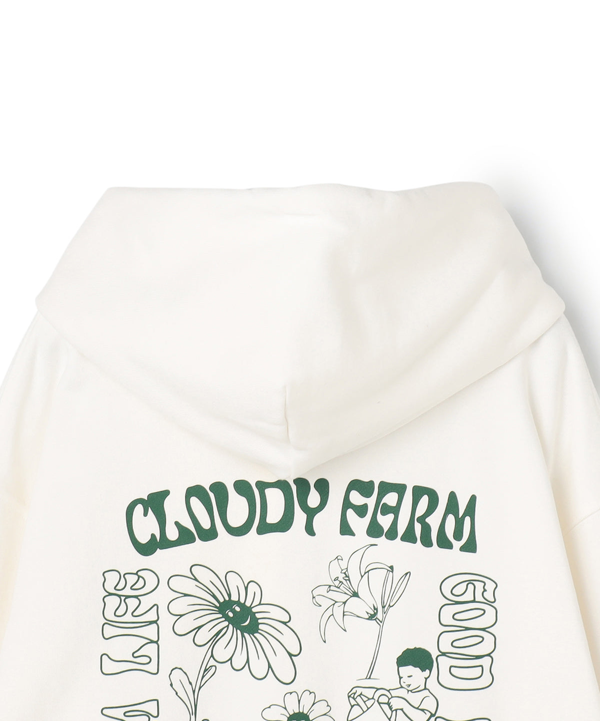 スウェットパーカー CLOUDY FARM ホワイト