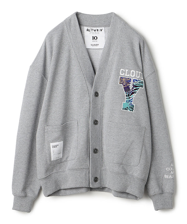 Recycled Sweat Cardigan CLOUD-Y GRAY