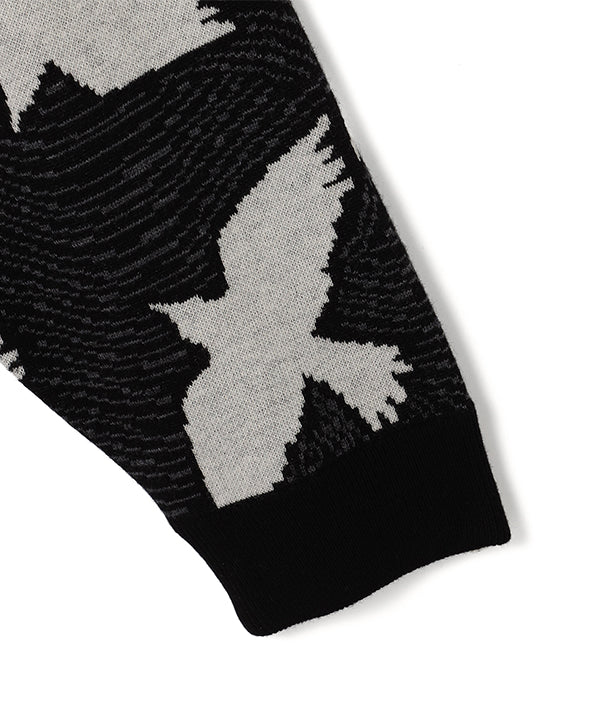 Wool/Nylon Knit Sweater BLACK