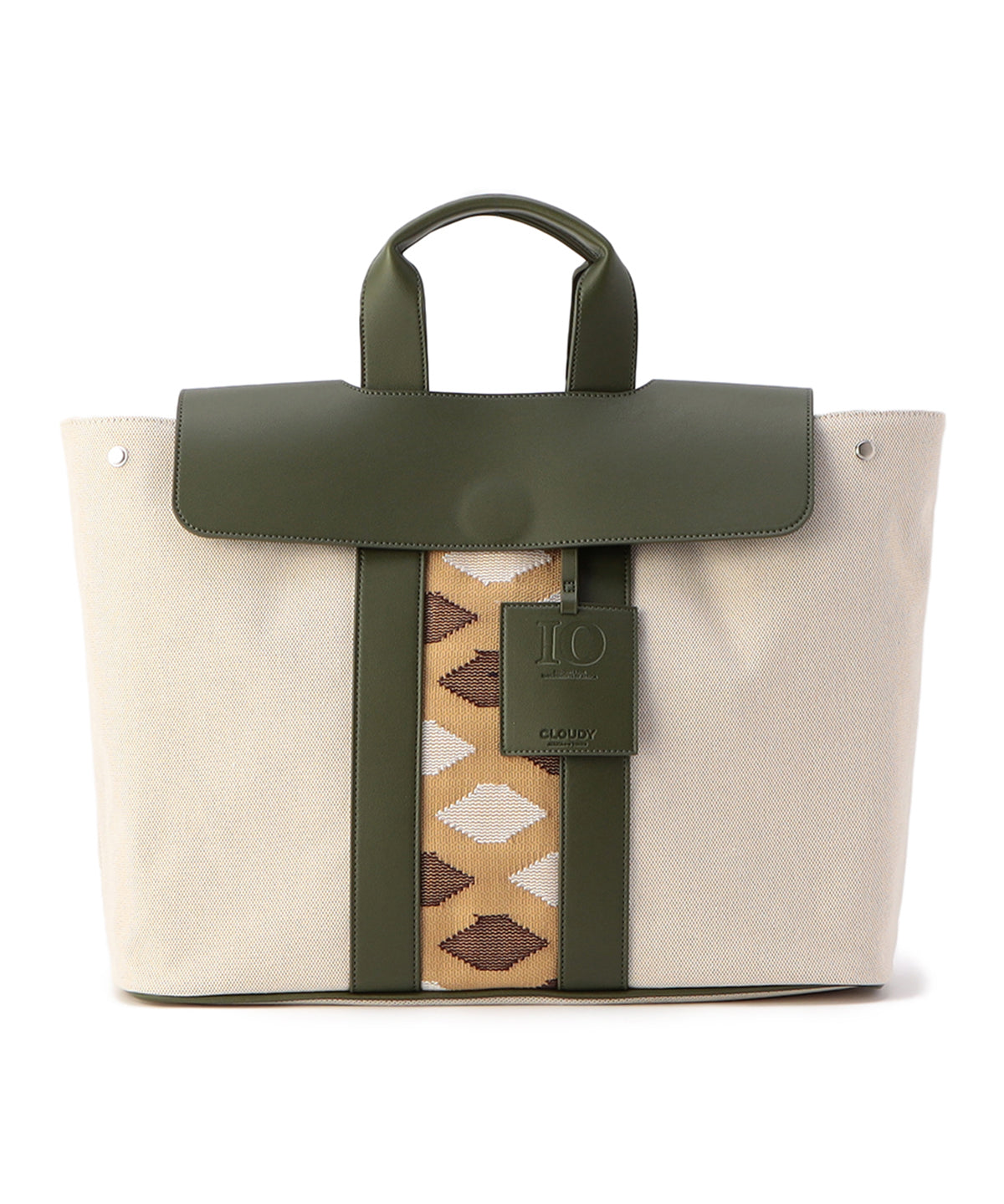 Two Tone Kente Bag (Large) KHAKI