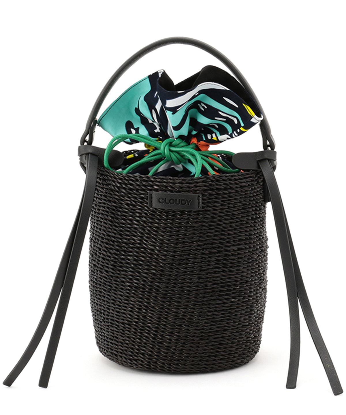 Fringed Handle Colored Tube Basket BLACK × BLACK | バッグ | CLOUDY 